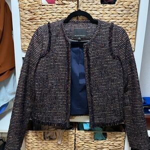 Banana Republic Women's Navy Tweed Blazer